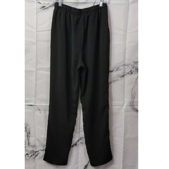 Women's Black High Rise Drawstring Ankle Slit Pants Size L (28x29) - Picture 5 of 9